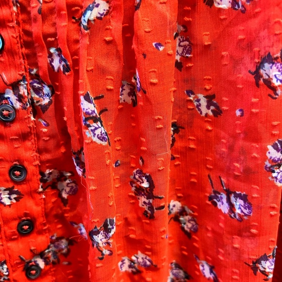 Free People Flowers in December Pintucked Blouse - Picture 6 of 7